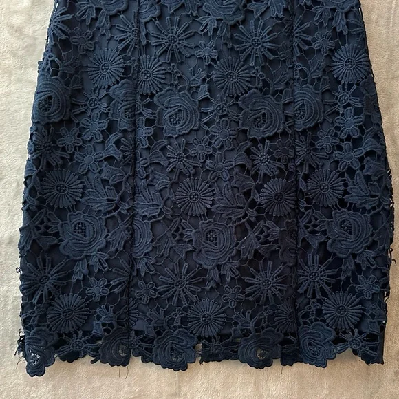 Lulu's Midnight Blue Floral Lace Mini Dress Size Medium - Picture 7 of 15